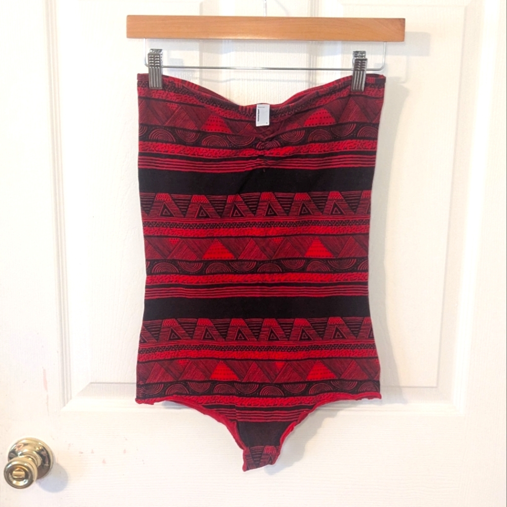 American Apparel Aztec Red Large Body Suit
